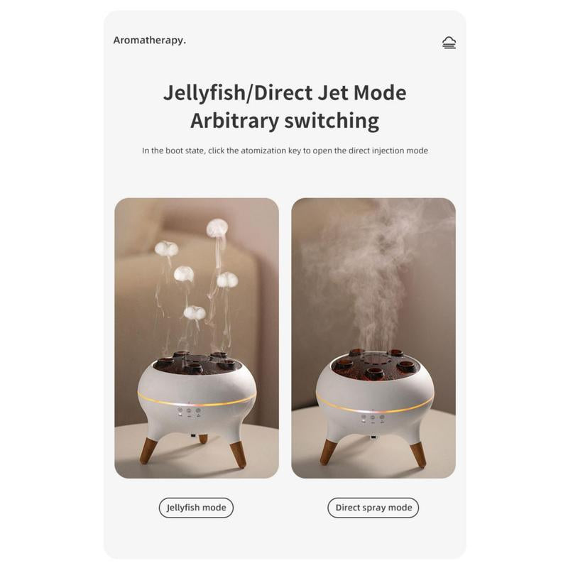 Portable Creative Jellyfish Design Air Humidifier, Remote Control Dynamic Fragrance Mist Maker, Decorative Night Light for Home Office