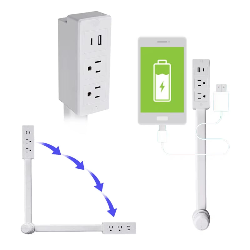 2025 Hot Sale Access Hard-To-Reach Outlets Power Socket Expander Electrical Outlet Extender