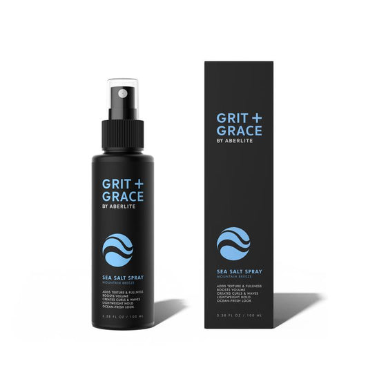 Aberlite Grit+Grace Sea Salt Spray for Men & Women Beach Look - Hair Texture Styling Product for Beach Waves - Curly & Wavy Hair Texture Spray