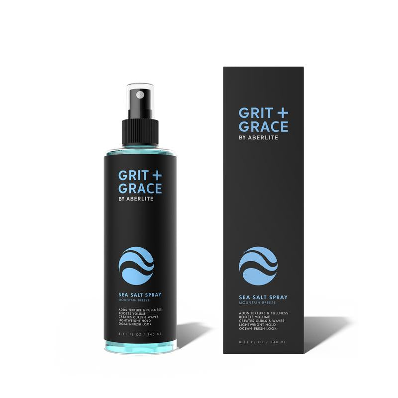 Aberlite Grit+Grace Sea Salt Spray for Men & Women Beach Look - Hair Texture Styling Product for Beach Waves - Curly & Wavy Hair Texture Spray