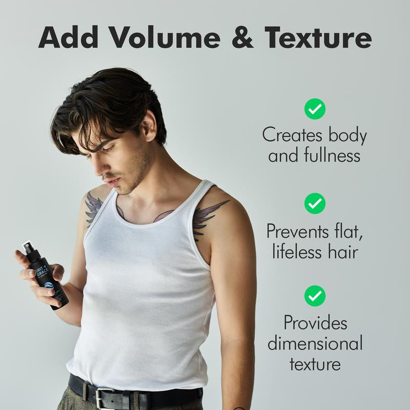 Aberlite Grit+Grace Sea Salt Spray for Men & Women Beach Look - Hair Texture Styling Product for Beach Waves - Curly & Wavy Hair Texture Spray
