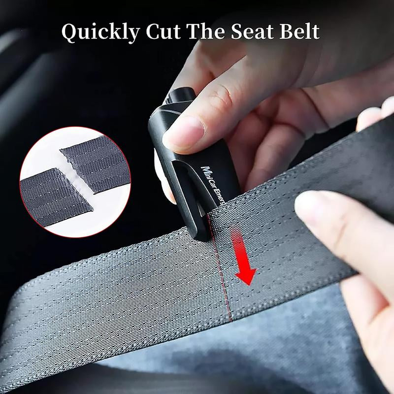 4-Pack 3-In-1 Glass Breaker and Seat Belt Cutter,Car Window Breaker Keychain Seatbelt Cutter, Car Emergency Escape Tool with User Manual for Land and Underwater