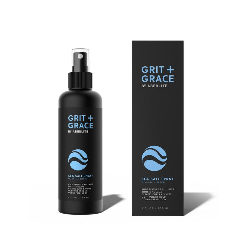 Aberlite Grit+Grace Sea Salt Spray for Men & Women Beach Look - Hair Texture Styling Product for Beach Waves - Curly & Wavy Hair Texture Spray