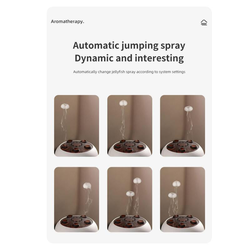 Portable Creative Jellyfish Design Air Humidifier, Remote Control Dynamic Fragrance Mist Maker, Decorative Night Light for Home Office