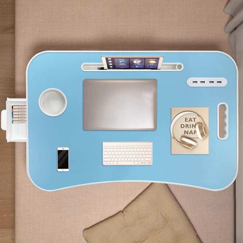 Adjustable Laptop Bed Table – Foldable Workstation with USB Charging, Cooling Fan, LED Light & Storage Drawer – Perfect for Home, Office & Study – Great Mother’S Day Gift