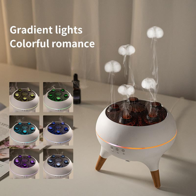 Portable Creative Jellyfish Design Air Humidifier, Remote Control Dynamic Fragrance Mist Maker, Decorative Night Light for Home Office