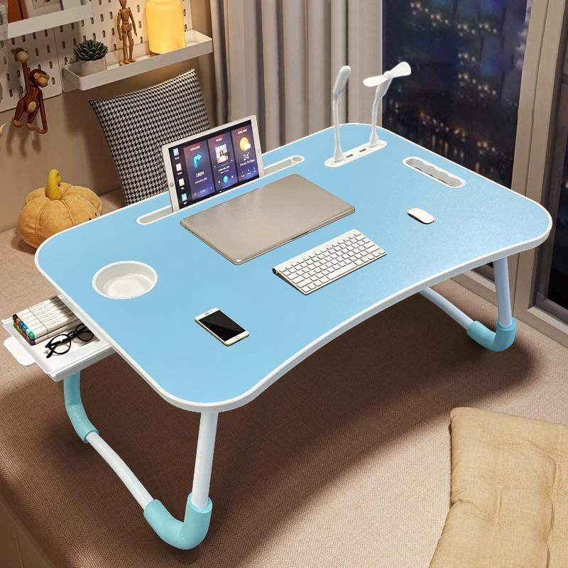 Adjustable Laptop Bed Table – Foldable Workstation with USB Charging, Cooling Fan, LED Light & Storage Drawer – Perfect for Home, Office & Study – Great Mother’S Day Gift