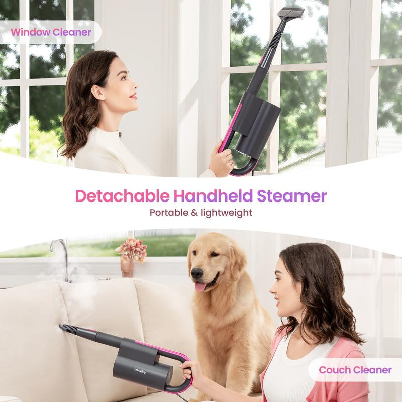 Schenley 7-In-1 Steam Mop with Detachable Handheld Steamer for Walls, Floors, Tiles, Tackles Grease & Sticky Messes, Includes Multiple Accessories Cleaning Tools Cleaning Set
