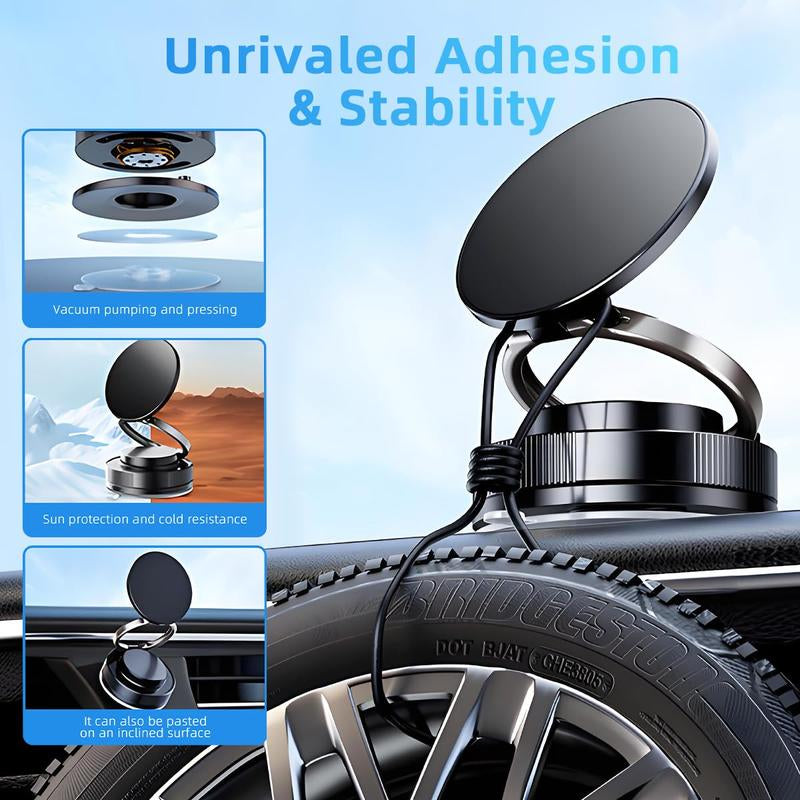 Magnetic Car Phone Mount – Works on Car Dash, Desk, or Bathroom Wall, Compatible with Iphone & Android